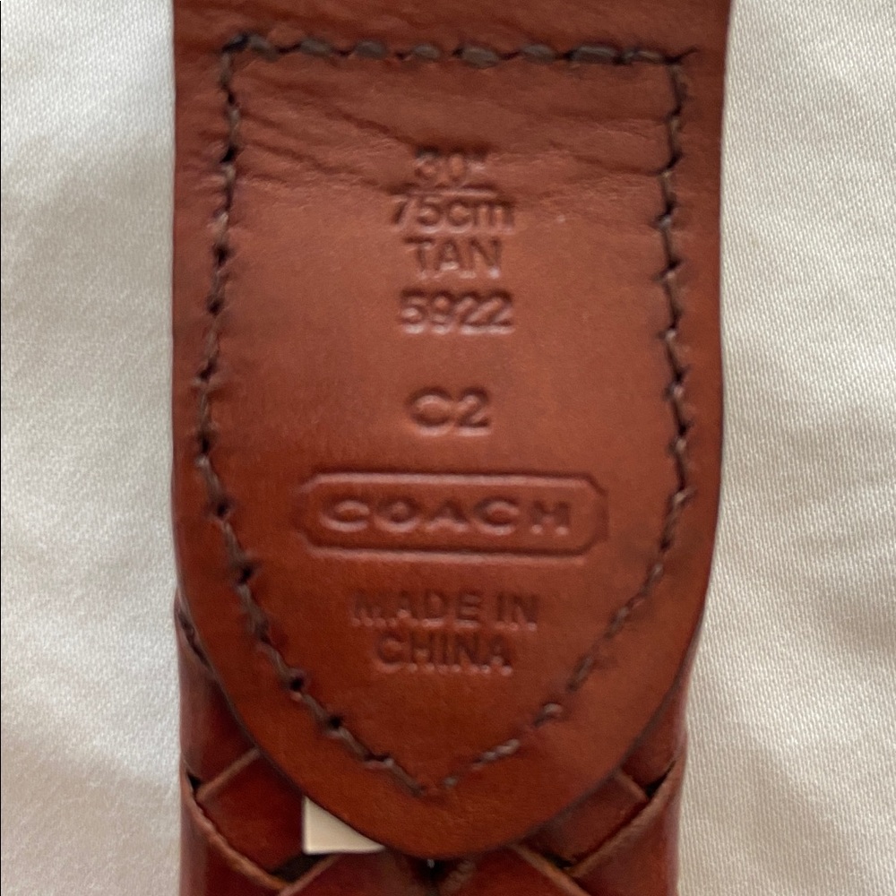 Coach 5922 Woven Leather Belt - Picture 5 of 6